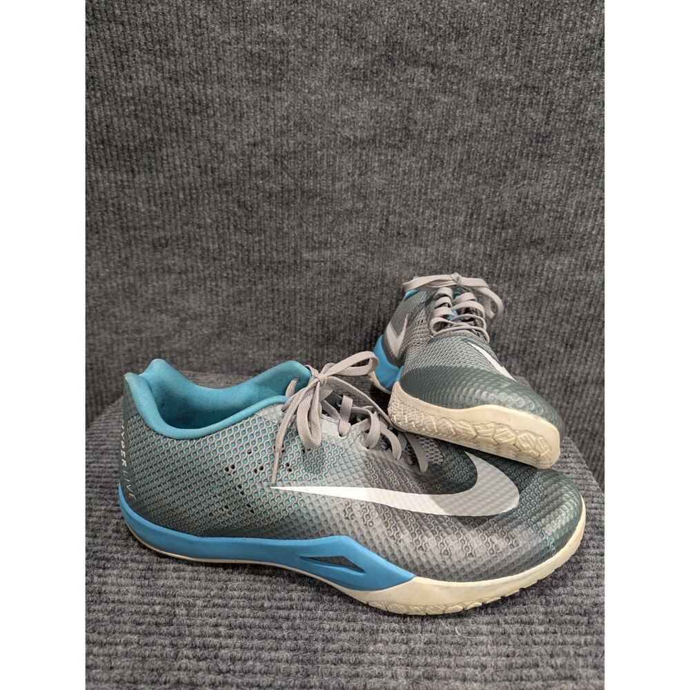 Nike Men's Gray Blue White Low Top Lace Up Hyperlive Basketball Athletic Shoe 15